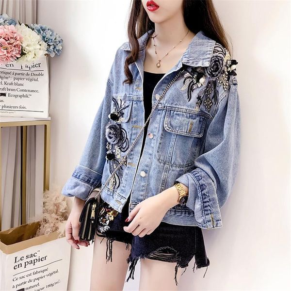 women's jackets women 3d flowers embroidery heavy industry beaded jeans jacket spring 2021 long sleeve casual female denim streetwear1, Black;brown
women's jackets women 3d flowers embroidery heavy industry beaded jeans jacket spring 2021 long sleeve casual female denim streetwear1, Black;brown