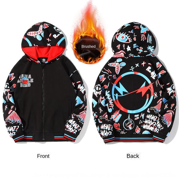 new all over print plush hoodie fashion men's and women's loose large zipper sweater coat sweaterhoodie sweatercoat in fall winter, Black
new all over print plush hoodie fashion men's and women's loose large zipper sweater coat sweaterhoodie sweatercoat in fall winter, Black