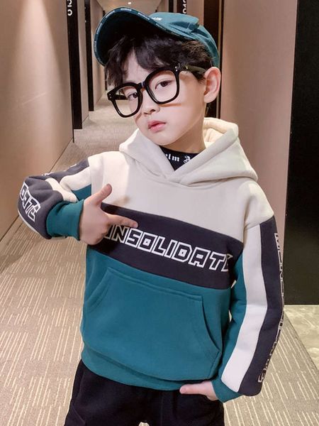 version children's sweater 2021 winter new korean zhongda boys' short hooded pullover with veet, Black
version children's sweater 2021 winter new korean zhongda boys' short hooded pullover with veet, Black