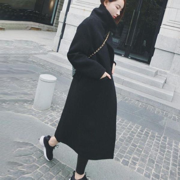 womens overcoat woolen trench coat ladies winter long jacket slim fitted outwear1, Black
womens overcoat woolen trench coat ladies winter long jacket slim fitted outwear1, Black