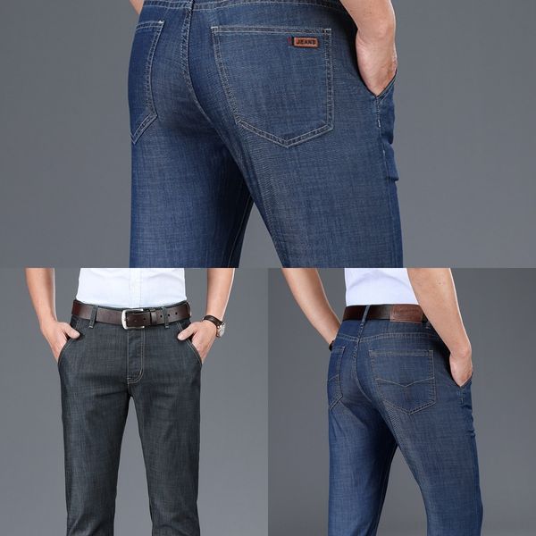 isnss 2020 summer men's high waist casual pants jeans and jeans pants high-end tencel straight loose business thin casual stretch large, Blue
isnss 2020 summer men's high waist casual pants jeans and jeans pants high-end tencel straight loose business thin casual stretch large, Blue