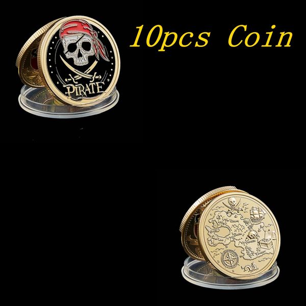 10pcs/lot challenge craft movie pirate skull gold plated aztec coin jack sparrow medallion medal
10pcs/lot challenge craft movie pirate skull gold plated aztec coin jack sparrow medallion medal