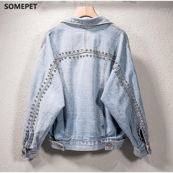 women's denim jacket streetwear loose oversize coat ripped studded rivet jeans jackets holes casual outerwear plus size xl-5xl1, Black;brown
women's denim jacket streetwear loose oversize coat ripped studded rivet jeans jackets holes casual outerwear plus size xl-5xl1, Black;brown