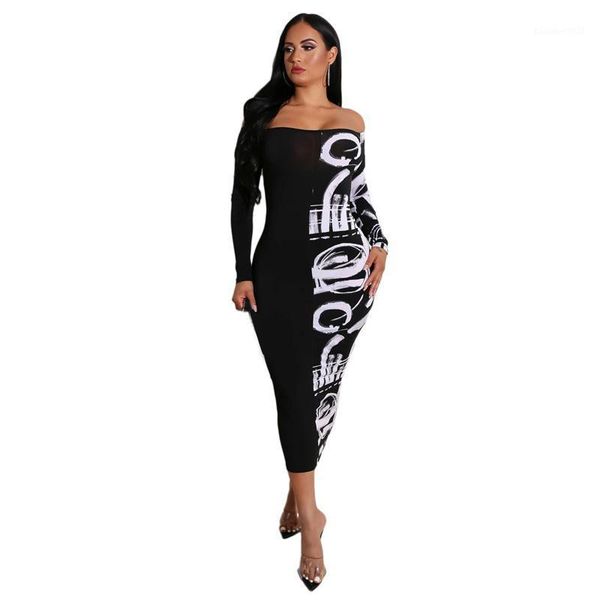 party dresses women abstract letter printed casual maxi dress off shoulder bodycon long classy church1, White;black
party dresses women abstract letter printed casual maxi dress off shoulder bodycon long classy church1, White;black