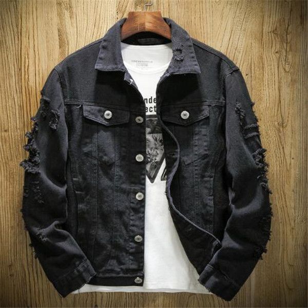 denim jacket men ripped holes garment mens washed new mens pink jean jackets denim designer coat clothes fhfkv, Black
denim jacket men ripped holes garment mens washed new mens pink jean jackets denim designer coat clothes fhfkv, Black