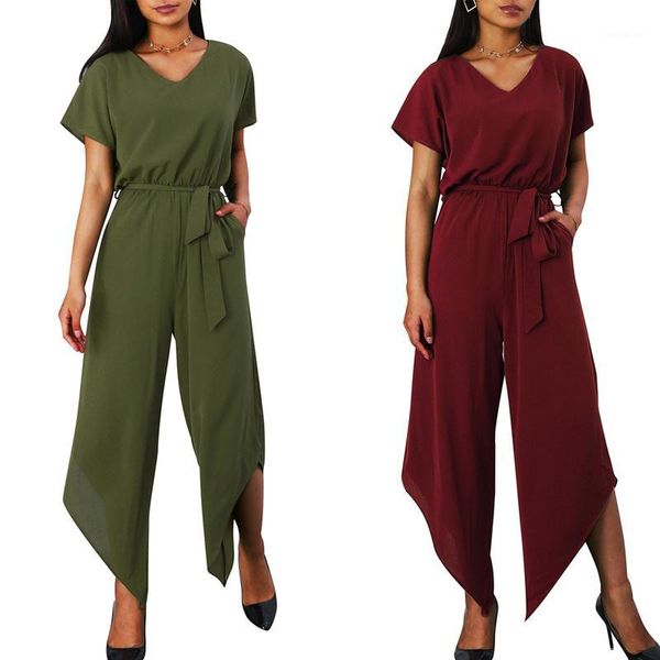 gym clothing women solid color elegant jumpsuits one piece draped asymmetric wide leg pants with pocket1, White;black
gym clothing women solid color elegant jumpsuits one piece draped asymmetric wide leg pants with pocket1, White;black