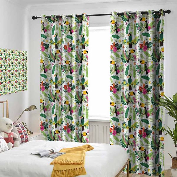 thermal insulated room darkening window shade tropical island jungle with flora and fauna birds toucan with green leaves flowers curtain
thermal insulated room darkening window shade tropical island jungle with flora and fauna birds toucan with green leaves flowers curtain