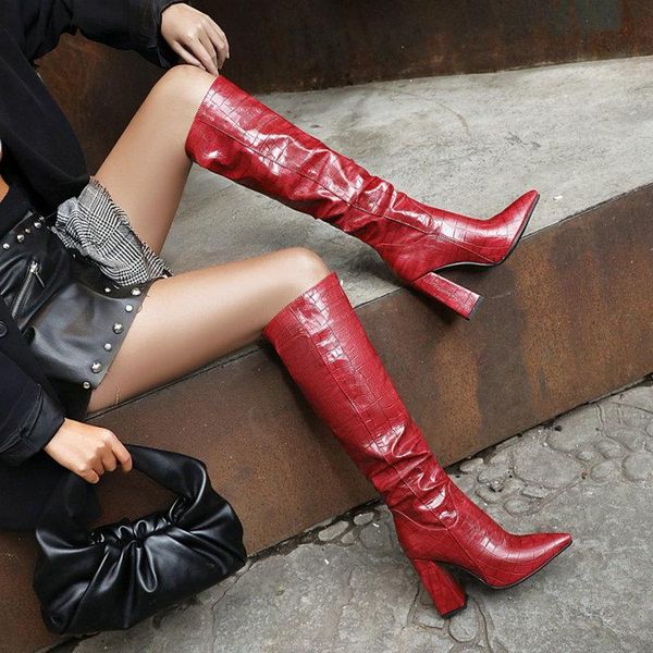 sianie tianie 2021 new pointed toe block high heels knee high booties woman shoes pleated female riding boots big size 33-48, Black
sianie tianie 2021 new pointed toe block high heels knee high booties woman shoes pleated female riding boots big size 33-48, Black