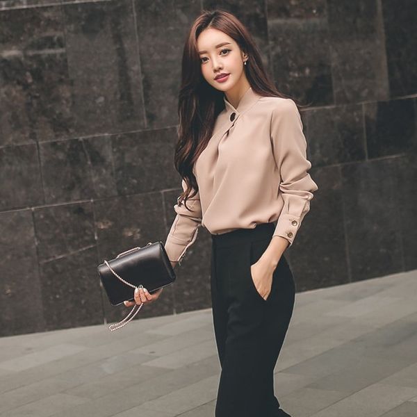 cgwqj professional suit 2020 spring new korean style stand collar loose chiffon piece pants two shirt for straight suit shirt women 0snue, Gray
cgwqj professional suit 2020 spring new korean style stand collar loose chiffon piece pants two shirt for straight suit shirt women 0snue, Gray