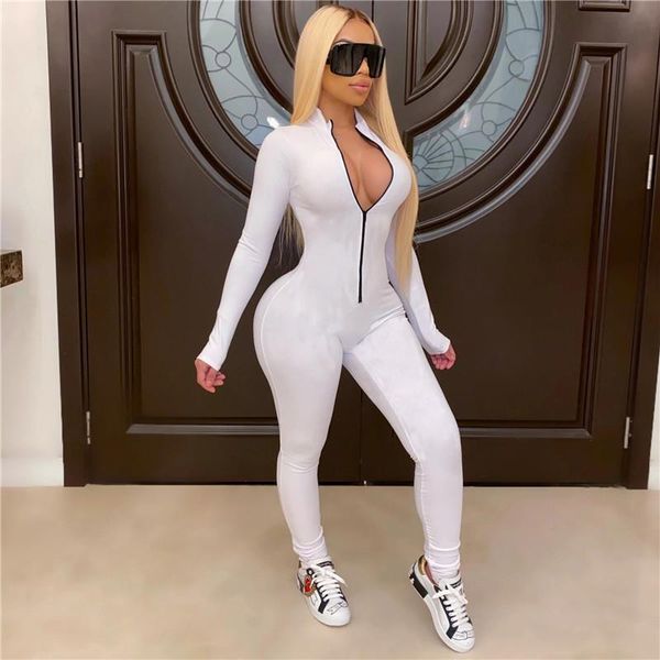 women bodysuit long sleeve autumn clothing wear slim skinny clubwear solid zipper bodycon bandage jumpsuit, Black;white
women bodysuit long sleeve autumn clothing wear slim skinny clubwear solid zipper bodycon bandage jumpsuit, Black;white