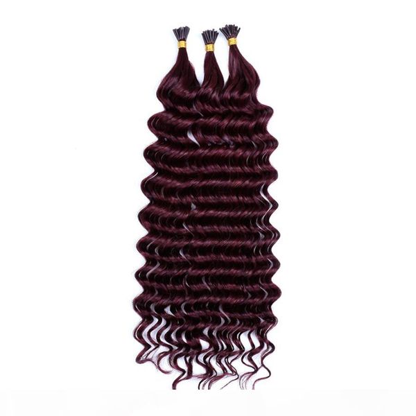 elibess hair - 99j# color deep wave hair 100s lot i-tip non remy human hair extension 1.0g strand, Black
elibess hair - 99j# color deep wave hair 100s lot i-tip non remy human hair extension 1.0g strand, Black