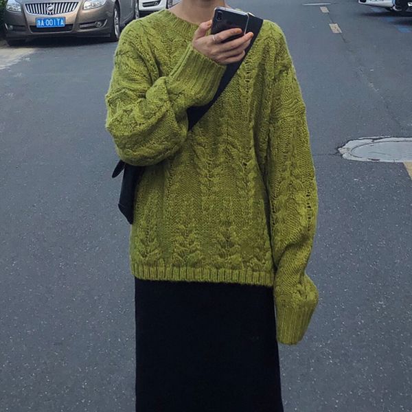women's sweater long jumper sweater female 2020 sweater oversize green twist pullover ladies winter clothing casual loose lj201112, White;black
women's sweater long jumper sweater female 2020 sweater oversize green twist pullover ladies winter clothing casual loose lj201112, White;black
