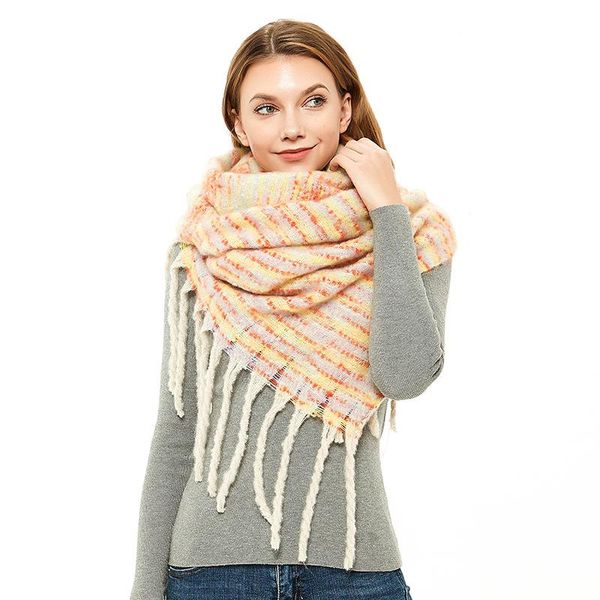 scarves sparsil women winter knitted warm plaid scarf thick blanket shawl wide long gradient tassels neck-bandana hijab, Blue;gray
scarves sparsil women winter knitted warm plaid scarf thick blanket shawl wide long gradient tassels neck-bandana hijab, Blue;gray