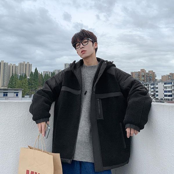 men's cotton-padded clothes 2020 autumn winter new lamb wool hooded cotton-padded clothes casual youth men's wear1, Black
men's cotton-padded clothes 2020 autumn winter new lamb wool hooded cotton-padded clothes casual youth men's wear1, Black
