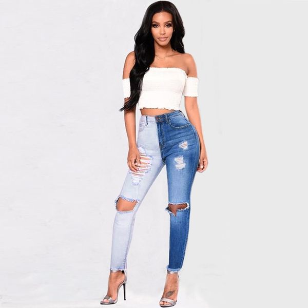 boyfriend skinny patchwork two-tone jeans for women high waist ripped denim jeans pants aesthetic white blue plus size 210203
boyfriend skinny patchwork two-tone jeans for women high waist ripped denim jeans pants aesthetic white blue plus size 210203