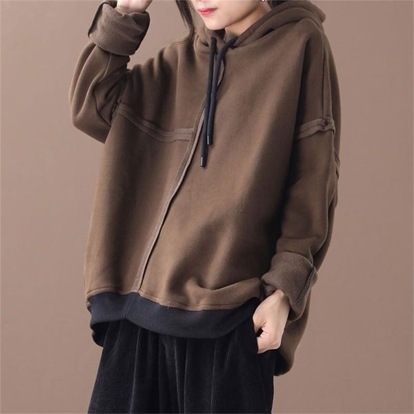 new arrival autumn winter arts style women long sleeve loose hooded pullovers all-matched casual thicken oversized hoodie m484 201216, Black
new arrival autumn winter arts style women long sleeve loose hooded pullovers all-matched casual thicken oversized hoodie m484 201216, Black