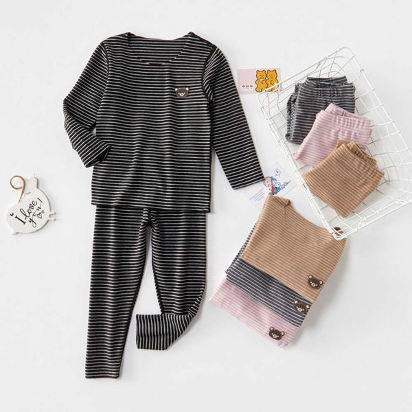 no autumn and winter stripe trace suit korean children's pajamas warm underwear, Blue;red
no autumn and winter stripe trace suit korean children's pajamas warm underwear, Blue;red
