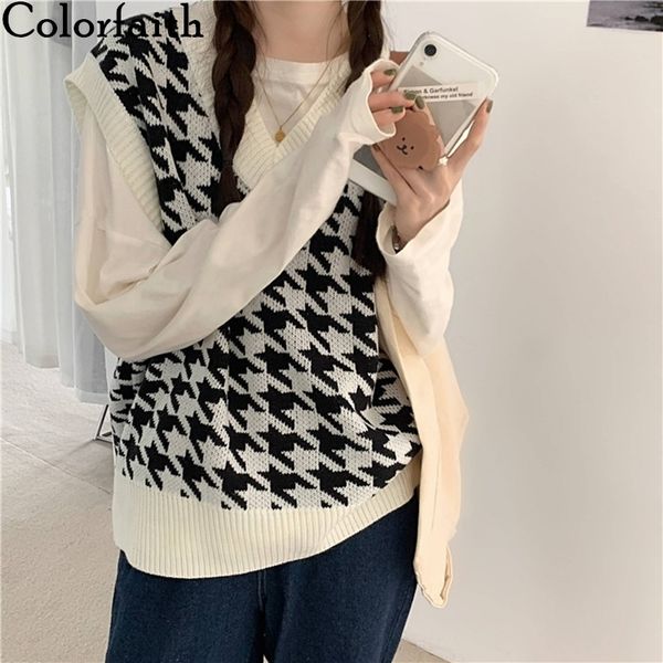 colorfaith new autumn winter women sweaters v-neck pullover sleeveless argyle knitted oversize vintage wild vest swv9205 y201128, Black;white
colorfaith new autumn winter women sweaters v-neck pullover sleeveless argyle knitted oversize vintage wild vest swv9205 y201128, Black;white