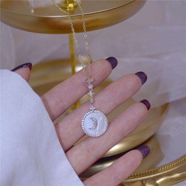 pendant necklaces classic luxury natural shell stone necklace woman exquisite zircon gold chain clavicle female fashion jewelry gift, Silver
pendant necklaces classic luxury natural shell stone necklace woman exquisite zircon gold chain clavicle female fashion jewelry gift, Silver