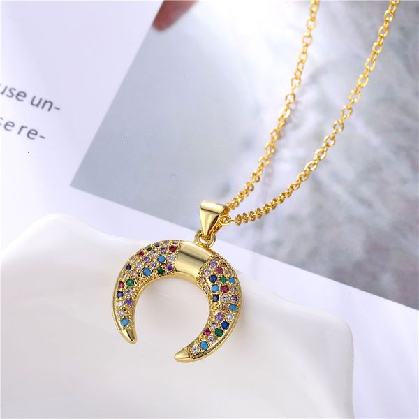 cz 2019 new crescent moon pendant rainbow for women gold long chain zircon necklace design jewelry gift tonk, Silver
cz 2019 new crescent moon pendant rainbow for women gold long chain zircon necklace design jewelry gift tonk, Silver