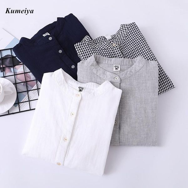 women plaid blouses autumn fashion long sleeve comfortable office shirt cotton yarn casual blusas femininas1, White 
women plaid blouses autumn fashion long sleeve comfortable office shirt cotton yarn casual blusas femininas1, White