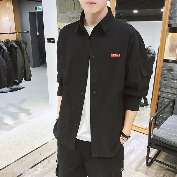 designer new fashion men shirts shorts 100% cotton long sleeves shirt for men gentleman slim square neck solid color coat, White;black
designer new fashion men shirts shorts 100% cotton long sleeves shirt for men gentleman slim square neck solid color coat, White;black