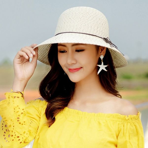 wide brim hats fashion sun hat beach cap women summer fisherman foldable bow students straw travel b-8025, Blue;gray
wide brim hats fashion sun hat beach cap women summer fisherman foldable bow students straw travel b-8025, Blue;gray