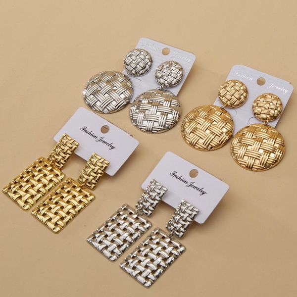 new fashion metal drop earrings women woven pattern retro creative geometric silver color earrings 2021 female trendy jewelry
new fashion metal drop earrings women woven pattern retro creative geometric silver color earrings 2021 female trendy jewelry