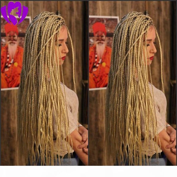 fashion blonde wigs synthetic lace front wig braided box braids wig 24 inch with baby hair braided wigs for women, Black
fashion blonde wigs synthetic lace front wig braided box braids wig 24 inch with baby hair braided wigs for women, Black