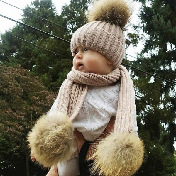 laurashow real raccoon fur ball pompoms hat with scarf for kids knit baby winter cap, Blue;gray
laurashow real raccoon fur ball pompoms hat with scarf for kids knit baby winter cap, Blue;gray