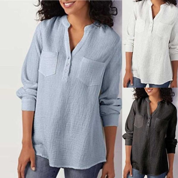 women blouses v-neck cotton longsleeve plus size tank career blouse shirt plus size womans korean style1, White
women blouses v-neck cotton longsleeve plus size tank career blouse shirt plus size womans korean style1, White