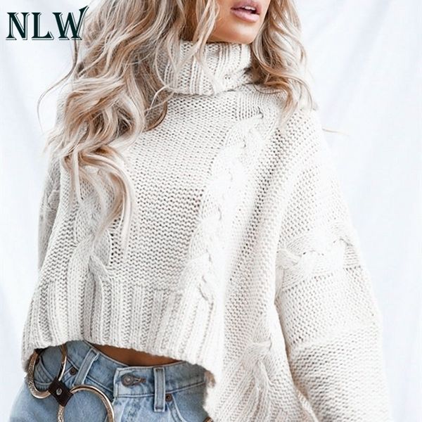 nlw long sleeve turtleneck crop sweater autumn winter thick solid harajuku oversized pullover white kintted jumper y200116, White;black
nlw long sleeve turtleneck crop sweater autumn winter thick solid harajuku oversized pullover white kintted jumper y200116, White;black