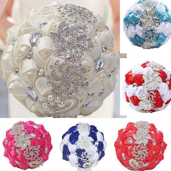 wedding bouquet artificial rose crystal posy with satin rhinestone pearl throw bride holding flowers de mariage decorative & wreaths
wedding bouquet artificial rose crystal posy with satin rhinestone pearl throw bride holding flowers de mariage decorative & wreaths