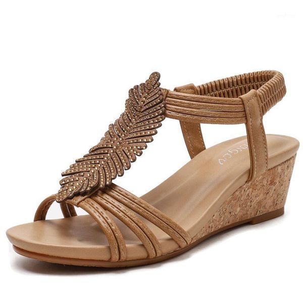 women high heel wedges sandals ladies soft leather with crystal fashion design female shoes large plus size 36-421, Black
women high heel wedges sandals ladies soft leather with crystal fashion design female shoes large plus size 36-421, Black