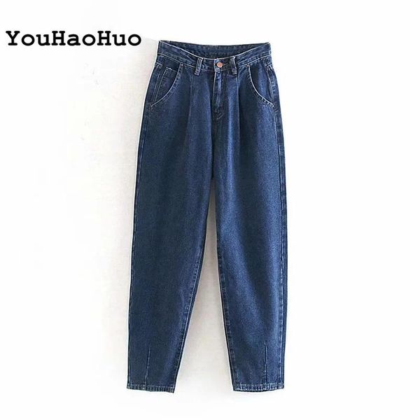 women's jeans women 2021 loose casual harem pants boyfriends mom streetwear denim pleated trousers slouchy, Blue
women's jeans women 2021 loose casual harem pants boyfriends mom streetwear denim pleated trousers slouchy, Blue