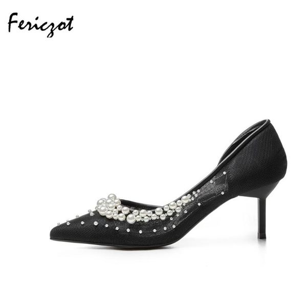fericzot pointed toe pearl pumps air mesh high heel stiletto fashion elegant casual women shoes party wedding, Black
fericzot pointed toe pearl pumps air mesh high heel stiletto fashion elegant casual women shoes party wedding, Black