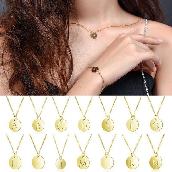 factory7p6ginitial 26 letters steel necklace gold stainless alphabet disc pendant long chain necklace for women men jewelry gift
factory7p6ginitial 26 letters steel necklace gold stainless alphabet disc pendant long chain necklace for women men jewelry gift