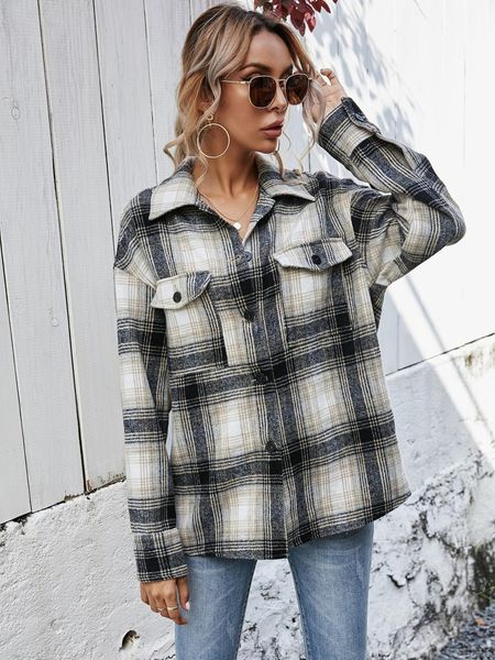 2021 new womens button vintage fall winter lightweight plaid short shirt jackets girl fashion n25f, White
2021 new womens button vintage fall winter lightweight plaid short shirt jackets girl fashion n25f, White