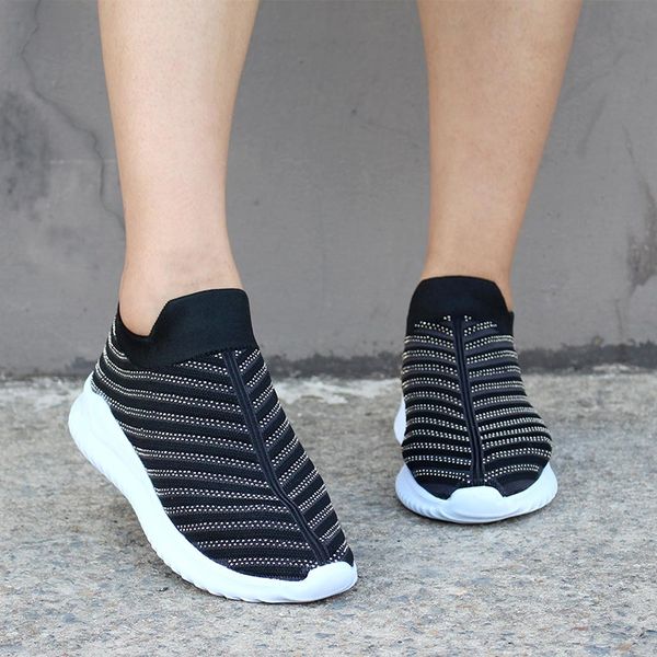 women sneakers crystal breathable socks vulcanized shoes casual woman mesh flat slip on women's knitting stretch ladies shoes y200424, Black
women sneakers crystal breathable socks vulcanized shoes casual woman mesh flat slip on women's knitting stretch ladies shoes y200424, Black