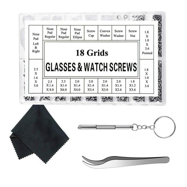 eyeglass repair kit sunglass glasses repair kit eyeglasses screws with 12 pairs nose pad screwdriver tweezers glass cleaning clo, Silver
eyeglass repair kit sunglass glasses repair kit eyeglasses screws with 12 pairs nose pad screwdriver tweezers glass cleaning clo, Silver