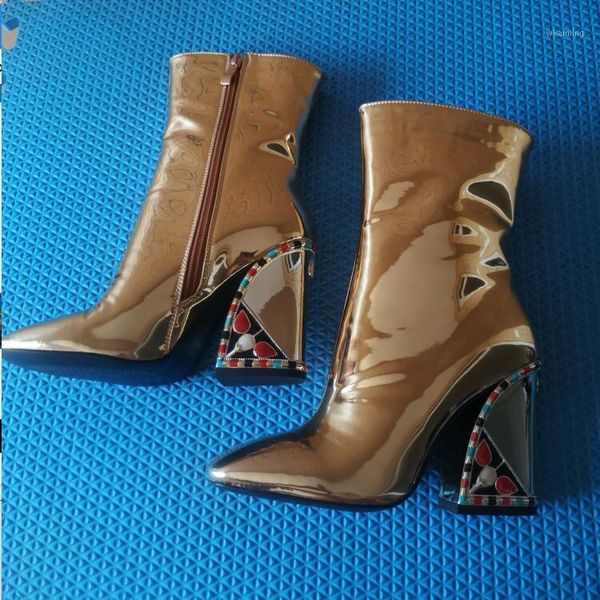 high heel boots ankle boots leather women gold shoes women design bota feminina zipper botas mujer sapato feminino1, Black
high heel boots ankle boots leather women gold shoes women design bota feminina zipper botas mujer sapato feminino1, Black