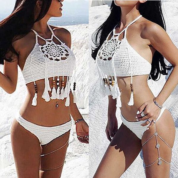 2020 bikini swimwear women swimsuit brazilian bikini set crochet halter beaded tassel hollow out swimwear s-l, Black
2020 bikini swimwear women swimsuit brazilian bikini set crochet halter beaded tassel hollow out swimwear s-l, Black