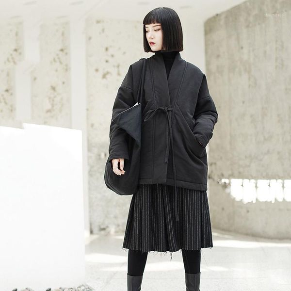 loose plus size parka feminina clothes jacket women retro streetwear slim black fashion belt pocket cotton winter coat long a9991
loose plus size parka feminina clothes jacket women retro streetwear slim black fashion belt pocket cotton winter coat long a9991