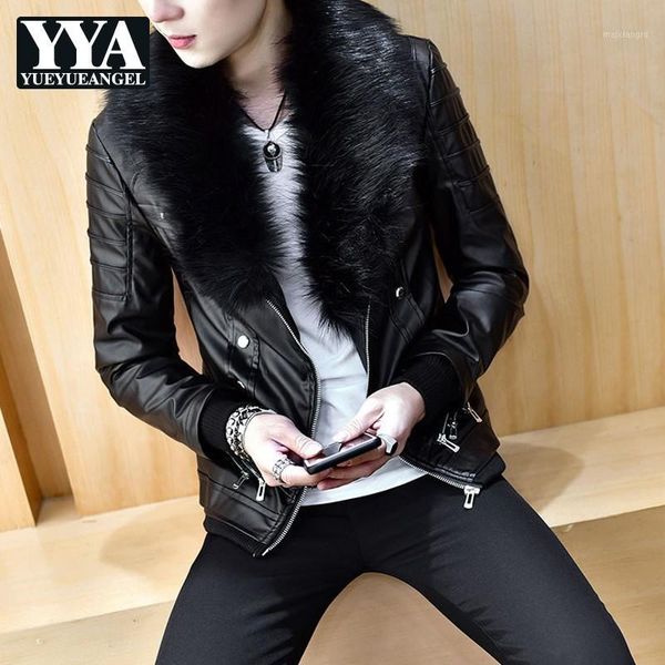 korean thick fleece liner motorcycle faux leather windproof jackets personality zip big faux fur collar slim male short coats1, Black
korean thick fleece liner motorcycle faux leather windproof jackets personality zip big faux fur collar slim male short coats1, Black