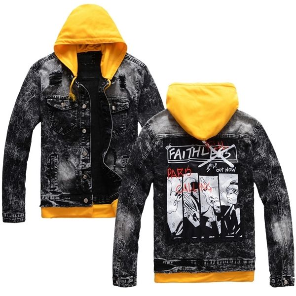moruancle fashion ripped denim jackets with removable hood man hi street distressed jean trucker jacket outerwear stone washed c1108, Black;brown
moruancle fashion ripped denim jackets with removable hood man hi street distressed jean trucker jacket outerwear stone washed c1108, Black;brown