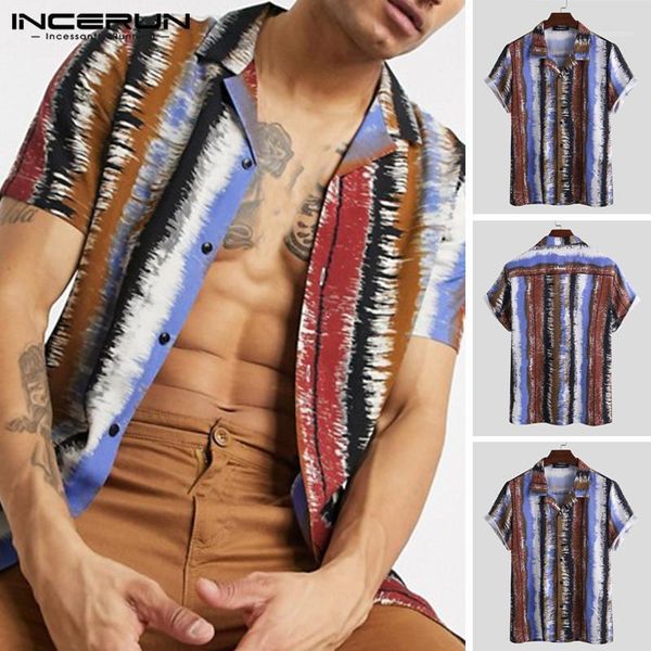 incerun men hawaiian shirts short sleeve striped printed shirt loose ethnic lapel casual breathable buttons blouse camisa1, White;black
incerun men hawaiian shirts short sleeve striped printed shirt loose ethnic lapel casual breathable buttons blouse camisa1, White;black