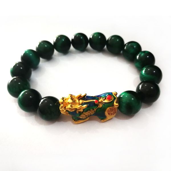 trendy imitation gold 3d change colour wealth pixiu with green tiger eye stones beaded bracelet transfer feng shui jewelry, Black
trendy imitation gold 3d change colour wealth pixiu with green tiger eye stones beaded bracelet transfer feng shui jewelry, Black
