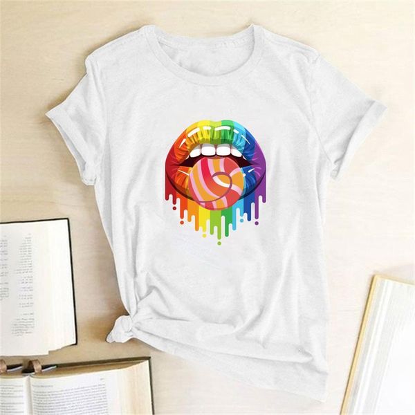 rainbow lips sugar print t-shirts women vogue harajuku graphic tees women tee shirt femme short sleeve camisetas mujer verano, White
rainbow lips sugar print t-shirts women vogue harajuku graphic tees women tee shirt femme short sleeve camisetas mujer verano, White
