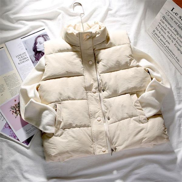women's vests arrival women sleeveless vest autumn winter warm casual stand-up collar coats streetwear solid single-breasted jackets, Black;white
women's vests arrival women sleeveless vest autumn winter warm casual stand-up collar coats streetwear solid single-breasted jackets, Black;white