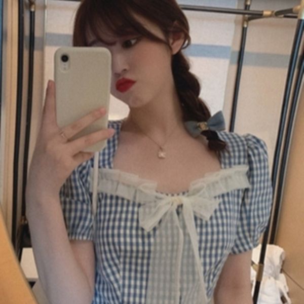 small slimming fresh dating dress super fairy mori style formal dressgentle style plaid dress for women summer o6auc, Black;gray
small slimming fresh dating dress super fairy mori style formal dressgentle style plaid dress for women summer o6auc, Black;gray